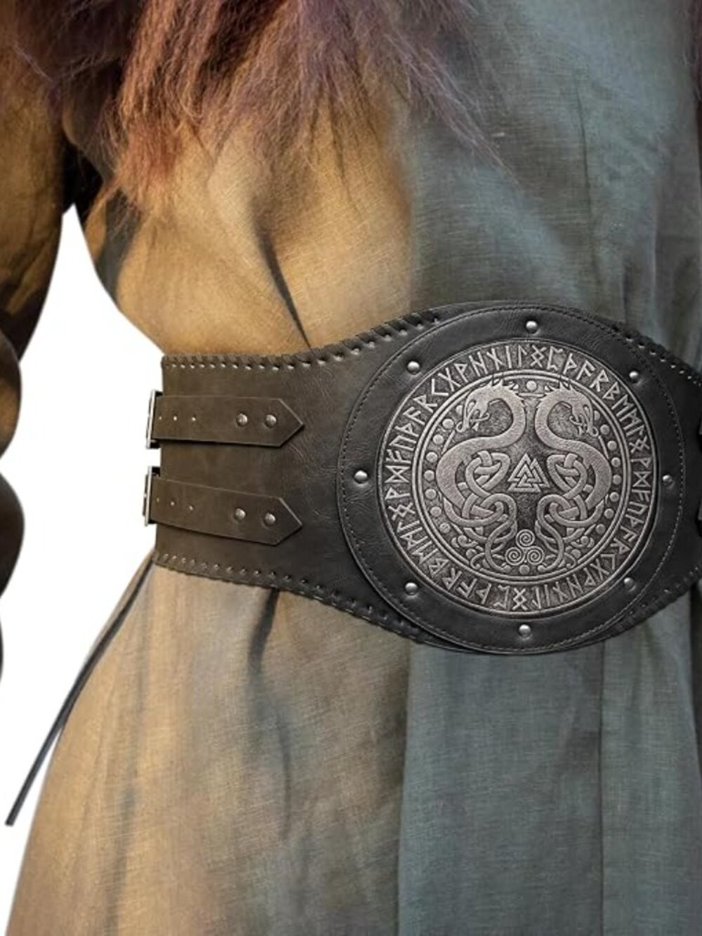 Viking Embossed Double Dragon Waist Armor